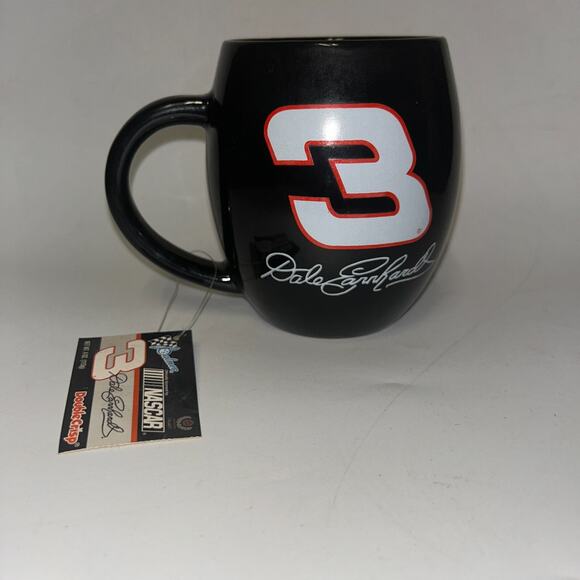 NASCAR 2005 Emblem Dale Earnhardt #3 Black Rounded Coffee Mug New NWT - Picture 1 of 5